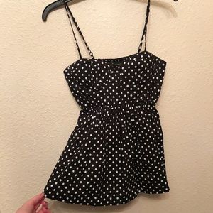 50's sexy spaghetti Top Polka Dots Vintage peplum